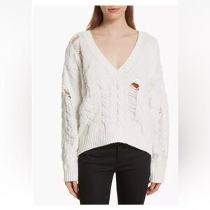 IRO Fighla Distressed V neck sweater